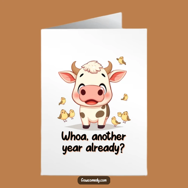 Free Printable Surprised Cow Birthday Card - Funny Downloadable Gift for Astonishing Birthdays!