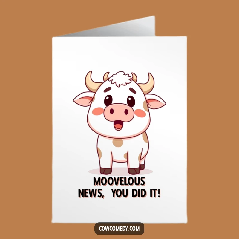 Free Printable Congrats Card: Surprised Cow Moo, Hilarious Downloadable Message