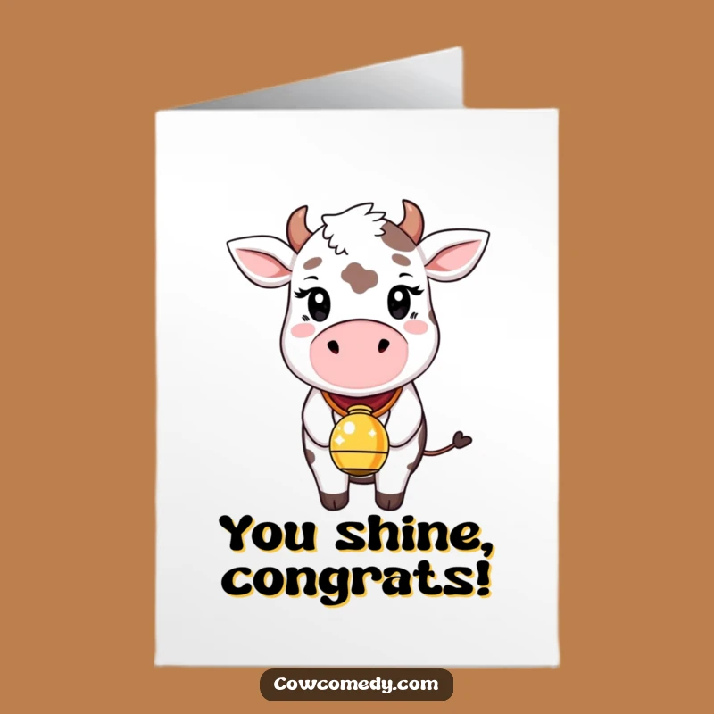 Free Printable Congrats Card: Whimsical Cow Bell for a Cheerful Downloadable Gift