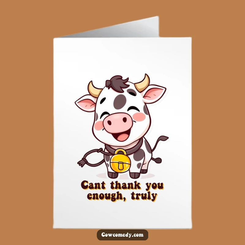 Free Printable Thank You Card: Giggling Cow Rings Thanks - Funny Gift