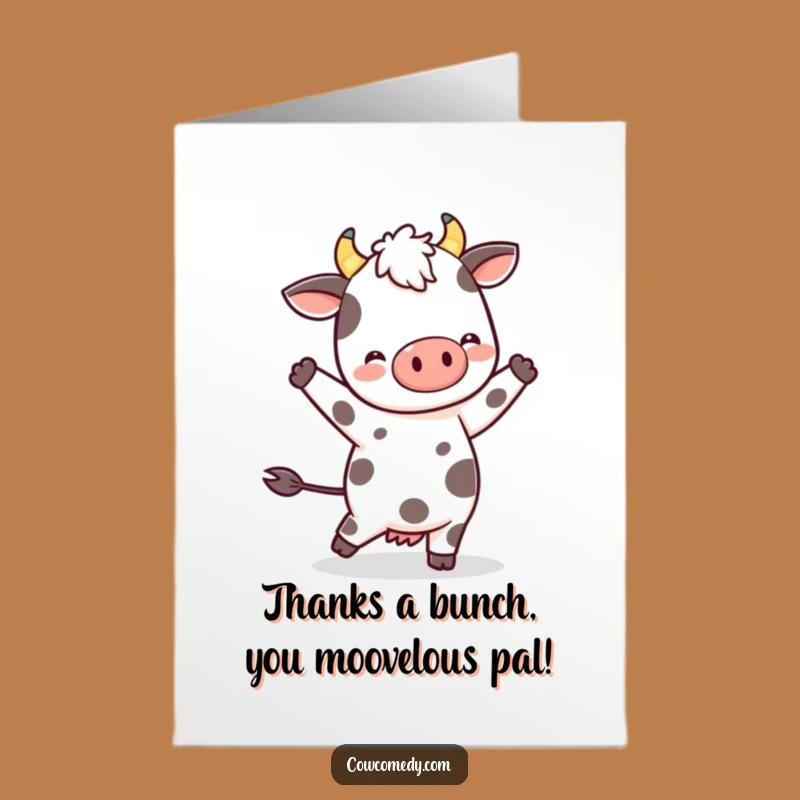 Free Printable Thank You Cow Dance Card: Funny Downloadable Gift to Express Gratitude