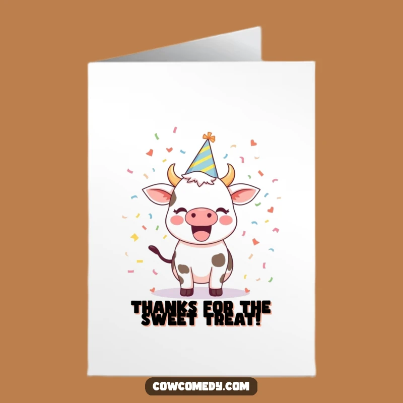 Free Printable Thank You Card: Party Cow Thanks - Grateful Downloadable Gift