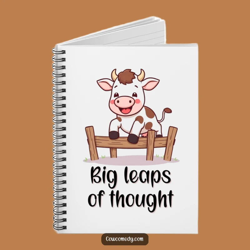 Funny Kawaii Cow Leap Notebook - Energetic Jumping Journal Gift