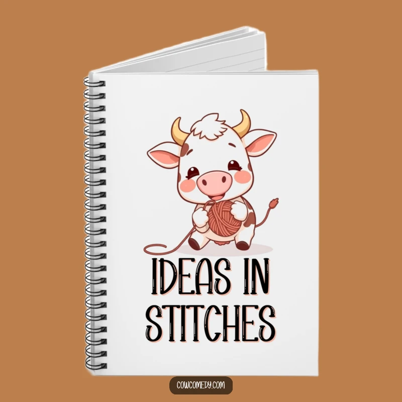 Funny Excited Cow Yarn Ball Notebook: Playful Journal Gift