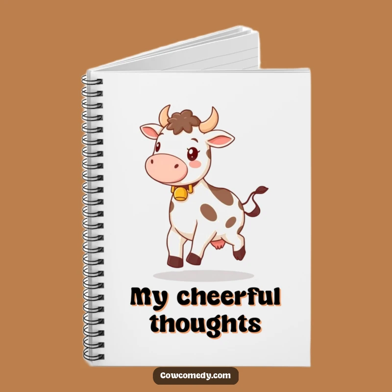 Funny Happy Bell Cow Notebook: Cheerful Journal Gift