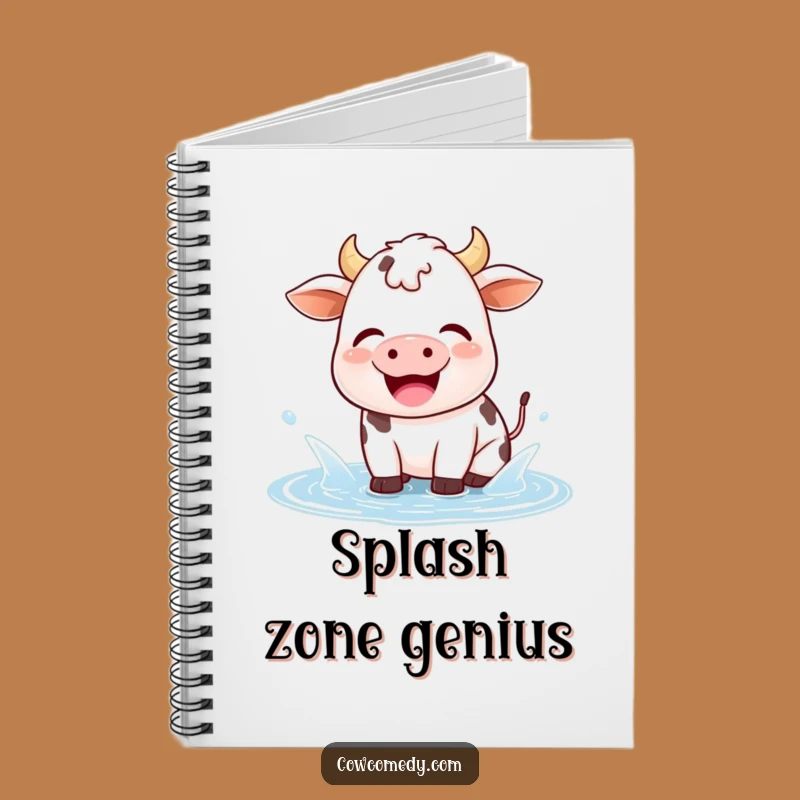 Funny Kawaii Cow Puddle Splash Notebook: Journal Your Joyful Moments