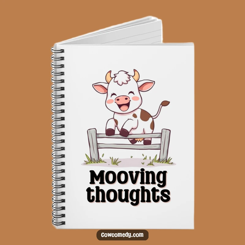 Funny Leaping Cow Notebook - Joyful Farm Journal Gift