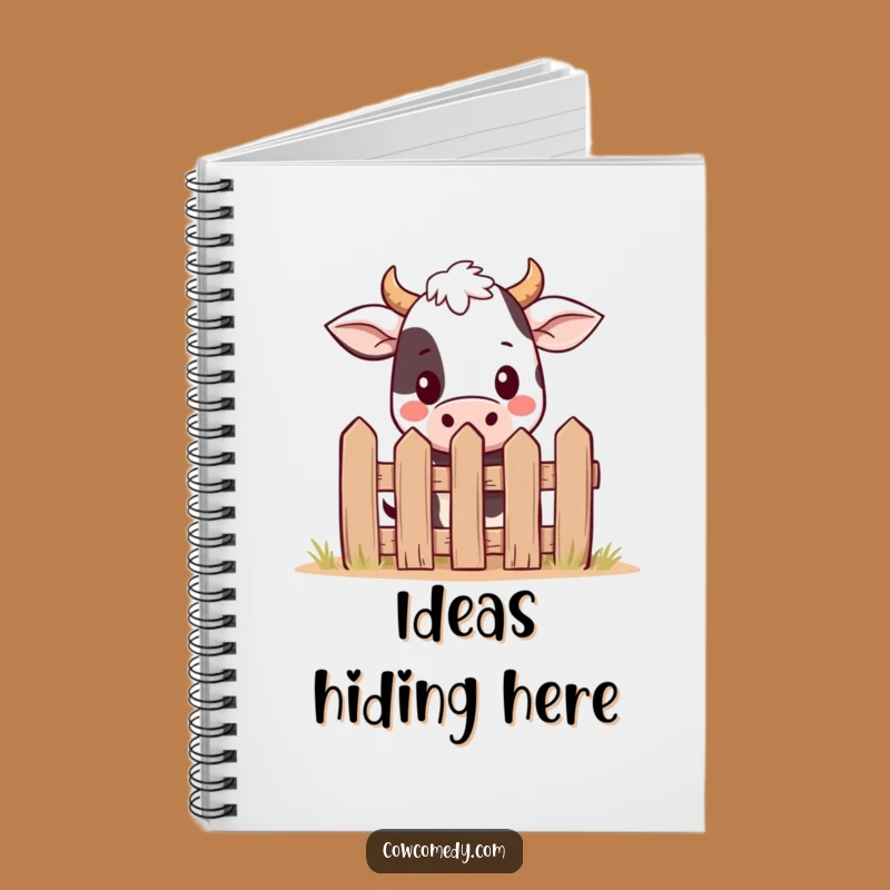 Funny Kawaii Cow Notebook - Cute Peekaboo Farm Journal Gift Idea