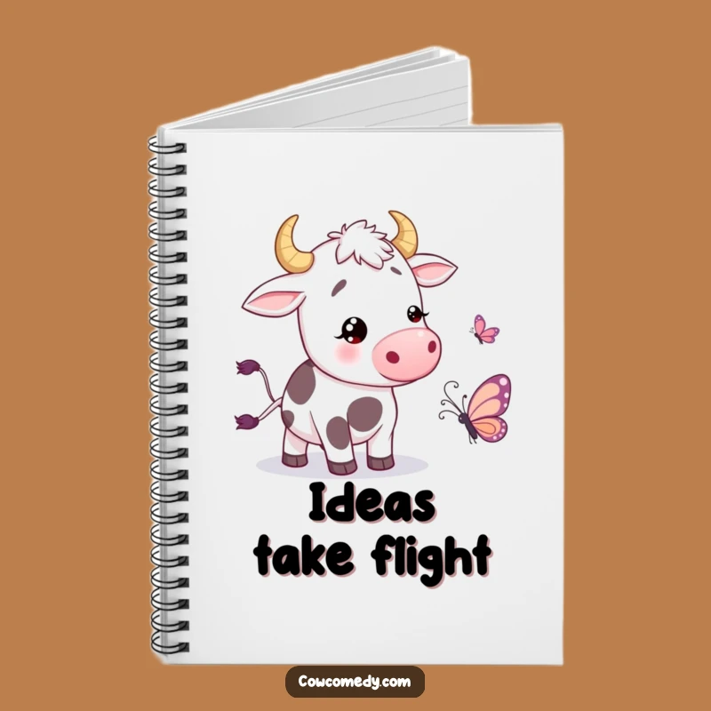 Funny Wiggling Cow Butterfly Notebook: Jot Down Joy, Lovely Funny Gift