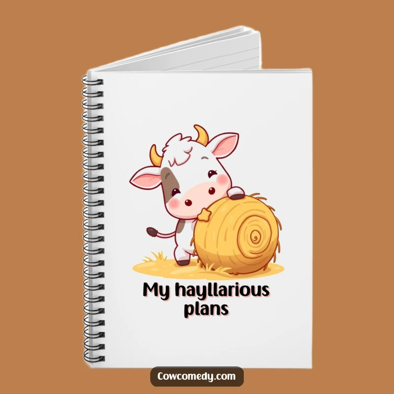 Funny Playful Cow Notebook: Jot Down Ideas with Hay Fun