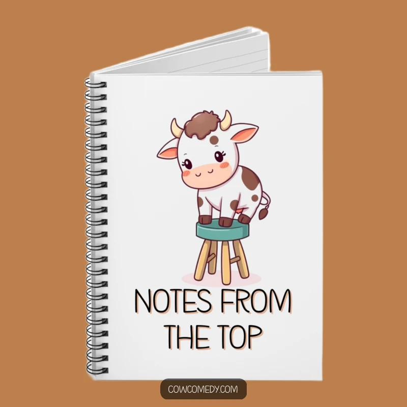 Funny Cow Balancing Stool Notebook: Hilarious Journal Gift