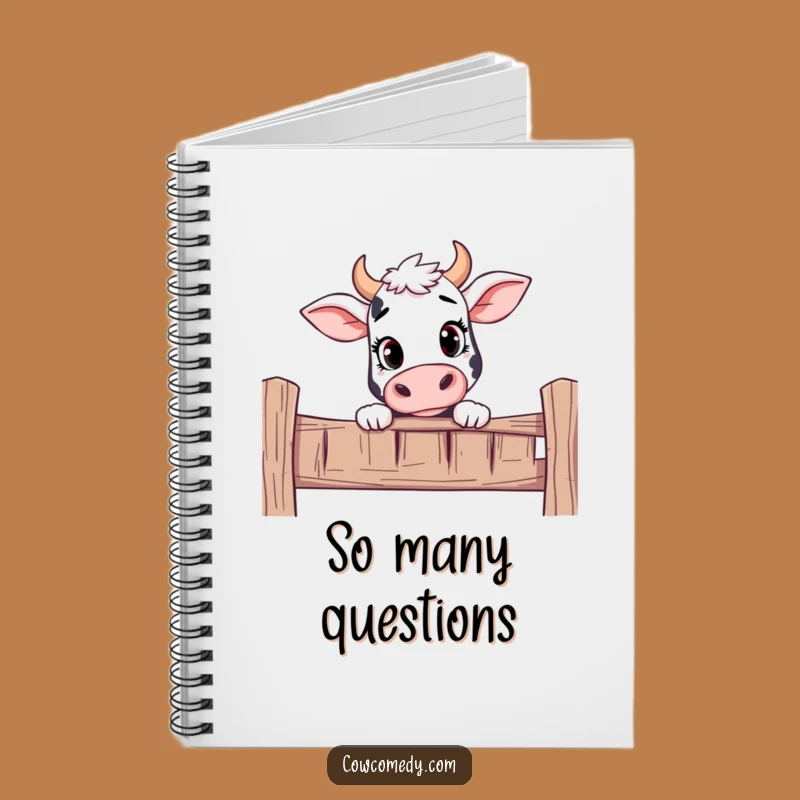 Funny Curious Cow Peeking Notebook: Jot Down Your Thoughts, Perfect Funny Gift