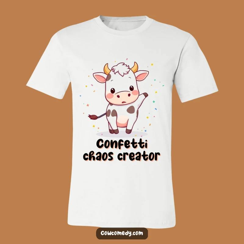 Funny Playful Cow Confetti T-Shirt: Unleash the Fun, Awesome Funny Gift