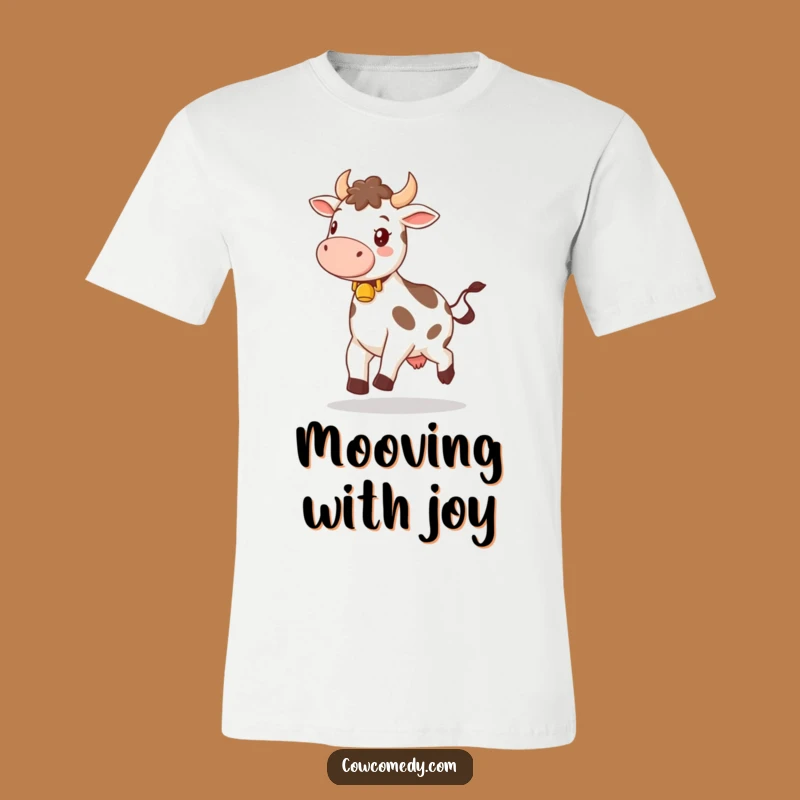 Funny Happy Bell Cow Skipping T-Shirt: Cheerful Farm Wear Gift
