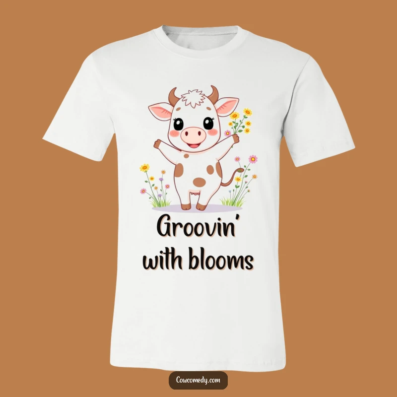 Funny Happy Cow Dancing T-Shirt: Bloom with Joy, Perfect Funny Gift