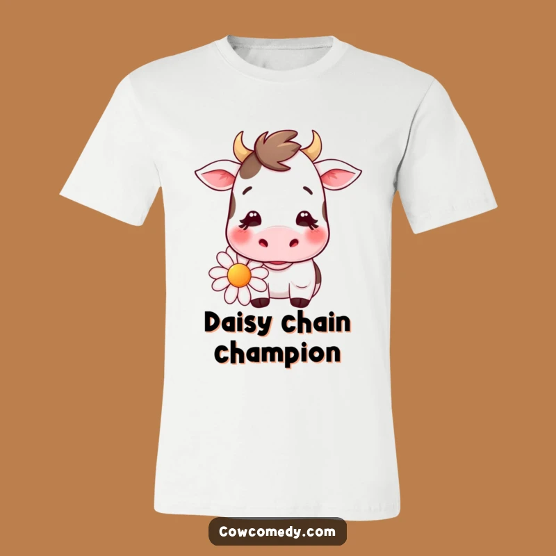 Funny Kawaii Cow Daisy Chew T-Shirt: Hilarious Cute Cow Tee for Her