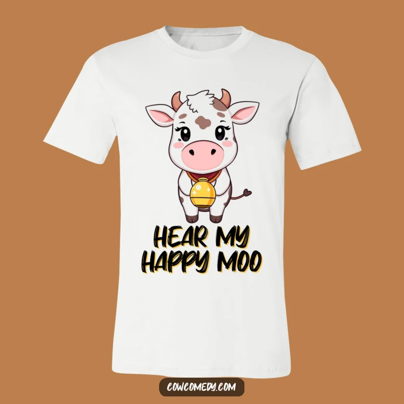 Funny Whimsical Cow T-Shirt: Sparkle Bell Fun, Ideal Humorous Gift