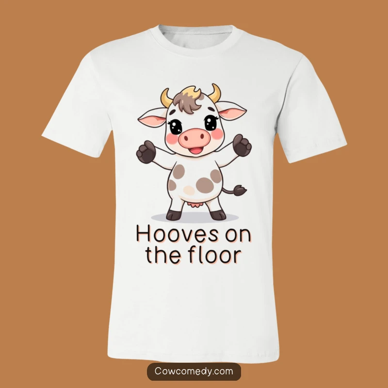 Funny Kawaii Cow Dance T-Shirt - Goofy Hooves, Energetic Funny Gift!