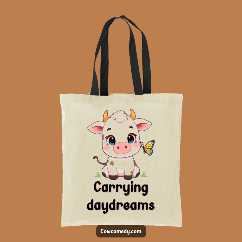 Funny Cow Butterfly Tote Bag - Curious Character Eco Bag, Ideal Gift