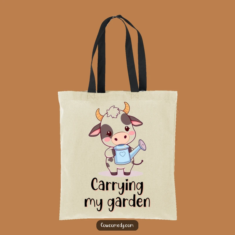 Funny Kawaii Cow Garden Tote Bag - Playful Watering Carryall Gift