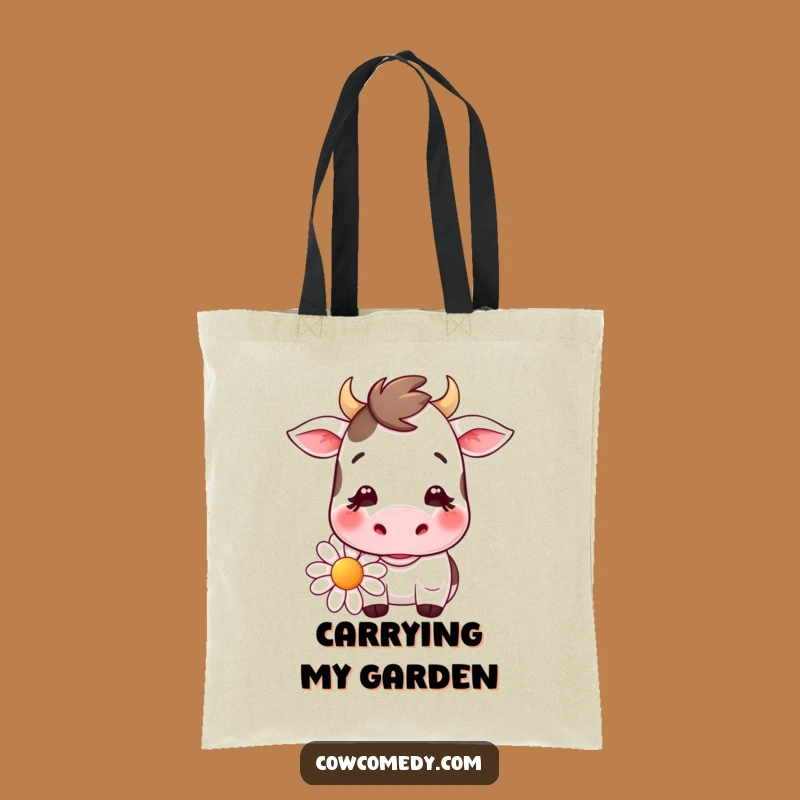 Funny Kawaii Cow Daisy Chew Tote Bag: Chic & Cute Carry-All for Essentials