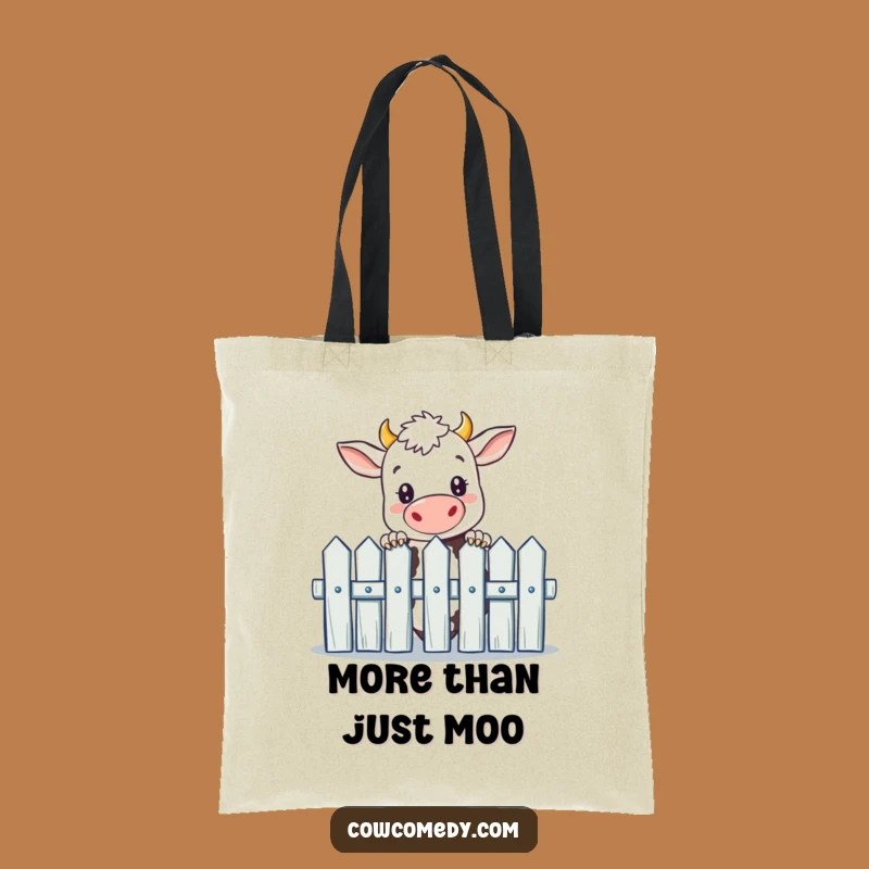 Funny Curious Cow Tote Bag: Carry Your Laughs in Style